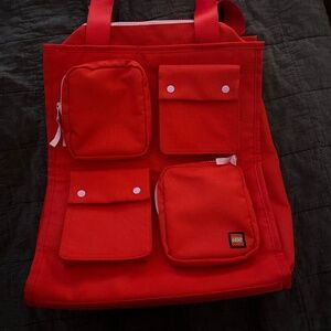 LEGO Collection x Target Weekender Tote Utility Pocket Bag Red With Zipper